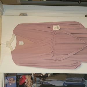 Chiffon Long Sleeve Wrap Dress